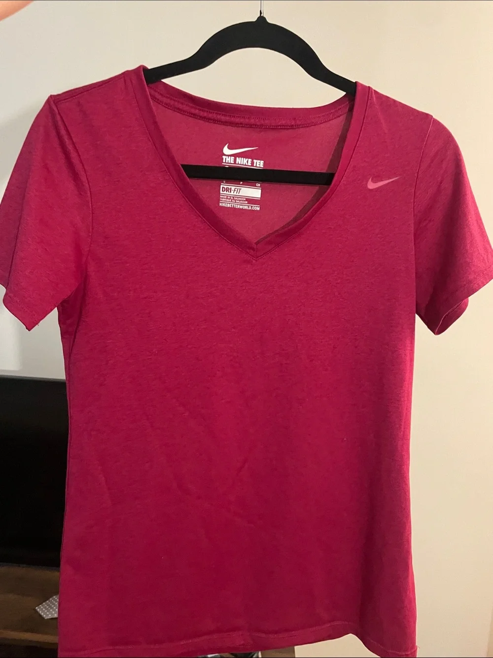 Nike Women's Dri-FIT V-Neck Tee - Raspberry Pink